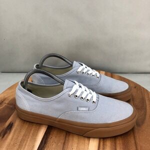 Vans Authentic Gum Sole Gray Canvas Skateboarding Lace Up Sneakers Mens 8.5